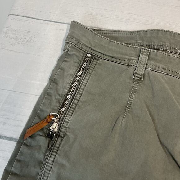 MAC Rich Jeans Cargo Pants Women’s Size 44/28 Green Cotton Stretch Utility Zip - Picture 2 of 10